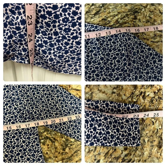 Lark & Ro Blue Floral Blouse Women’s 2 Long Sleeve Career Casual Preppy Modest - Picture 6 of 9